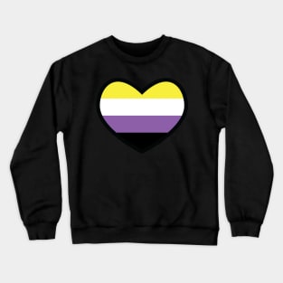 Nonbinary Flag Heart Crewneck Sweatshirt